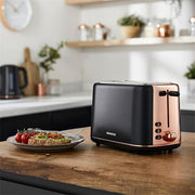 Kenwood Abbey Lux 2-Slice Toaster â€“ Black & Rose Gold | TCP05.C0DG