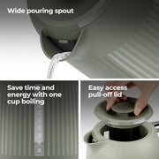 Kenwood Dusk 1.7L Kettle - Olive Green | ZJP30.000GN