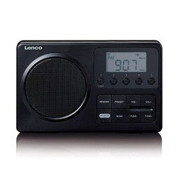 LENCO MPR-035BK-UK Compact Portable FM Radio with LCD Display - Black
