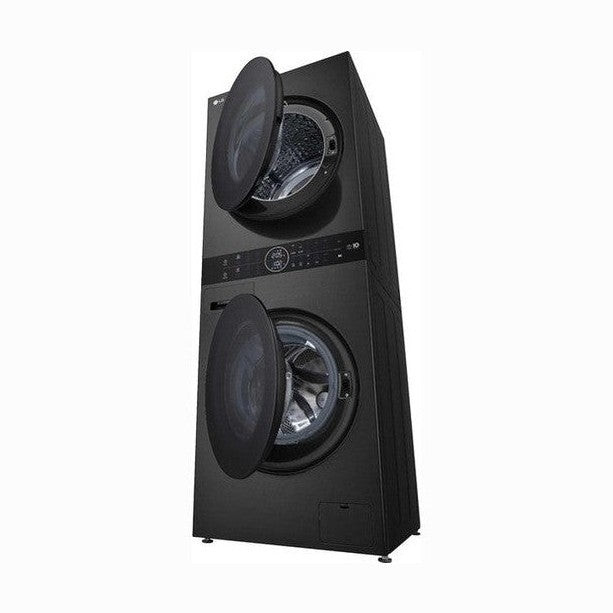 LG WashTower 12kg / 10kg DUAL Inverter Heat Pumpâ„¢ TurboWashâ„¢360 - Platinum Black | WT1210BBTN1.APBQPUK