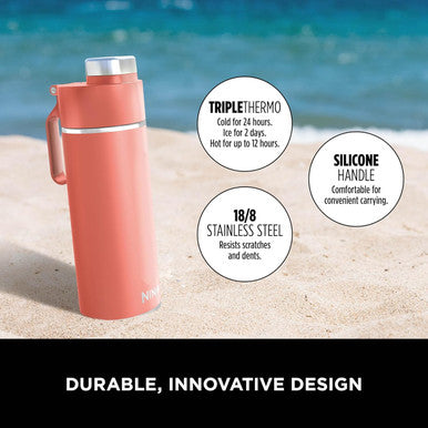 Ninja Thirsti 530ml Travel Bottle - Coral | DW1801EUUKPE