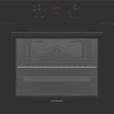 NordMende Built In 65L Single Fan Oven Grill Timer Black Glass | SO207BL
