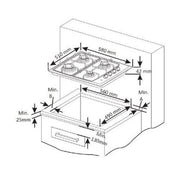 NordMende Gas Hob with Enamel Pan Supports - Stainless Steel | HGE603IX