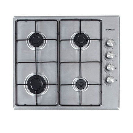 NordMende Gas Hob with Enamel Pan Supports - Stainless Steel | HGE603IX