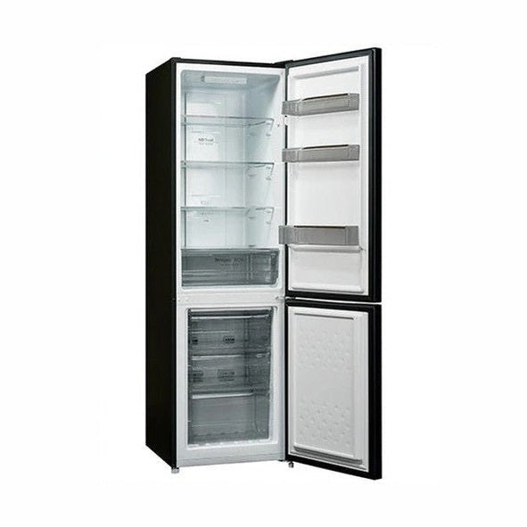 PowerPoint Frost Free 60/40 Fridge Freezer Black Glass | P65555FFM2GLB-E