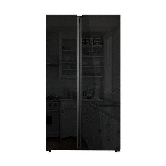 Powerpoint American Style Fridge Freezer - Black Glass | P9917SKBLG-E