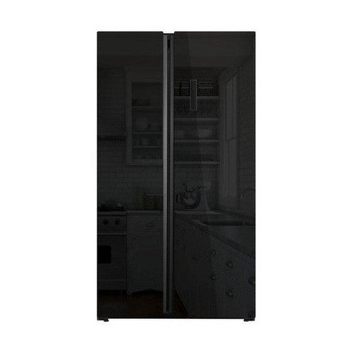 Powerpoint American Style Fridge Freezer - Black Glass | P9917SKBLG-E
