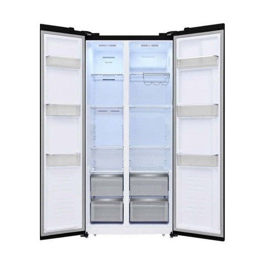 Powerpoint American Style Fridge Freezer - Black Glass | P9917SKBLG-E