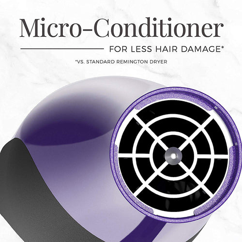 Remington 2200W Power Dry Lightweight Hair Dryer - Purple/Black | D3190