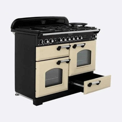 Rangemaster Classic DELUXE 110 Dual Fuel Cream with Chrome Trim | CDL110DFFCR/C