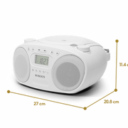 Roberts Zoombox FM Radio and CD Player - White | ZOOMBOXFMW