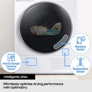 Samsung Series 5 AI Energy 9kg Heat Pump Tumble Dryer - White | DV90DG52A0AEEU