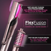Shark FlexFusion Straight 5-in-1 Air Styler & Dryer & Ceramic Straightener with Case | HD652SUK
