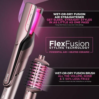 Shark FlexFusion Straight 5-in-1 Air Styler & Dryer & Ceramic Straightener with Case | HD652SUK