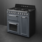 Smeg 90cm Victoria Dual Fuel Range Cooker Slate Grey | TR93GR