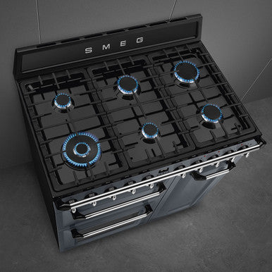 Smeg 90cm Victoria Dual Fuel Range Cooker Slate Grey | TR93GR