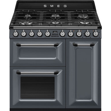 Smeg 90cm Victoria Dual Fuel Range Cooker Slate Grey | TR93GR
