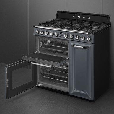 Smeg 90cm Victoria Dual Fuel Range Cooker Slate Grey | TR93GR