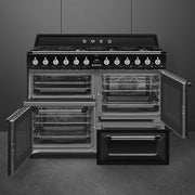 SMEG 110cm Victoria Dual Fuel Range Cooker Black | TR4110BL1