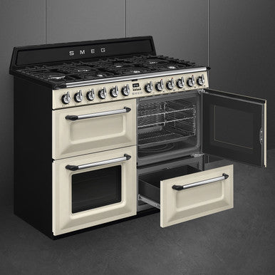 SMEG 110cm Victoria Dual Fuel Range Cooker Cream | TR4110P1