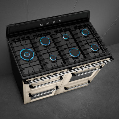 SMEG 110cm Victoria Dual Fuel Range Cooker Cream | TR4110P1