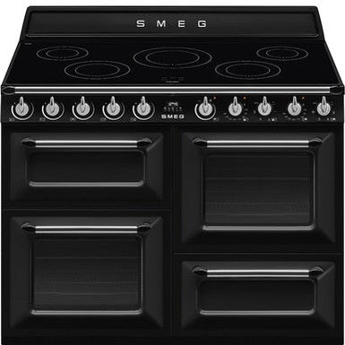 SMEG 110cm Victoria Electric Range Cooker Black | TR4110IBL2