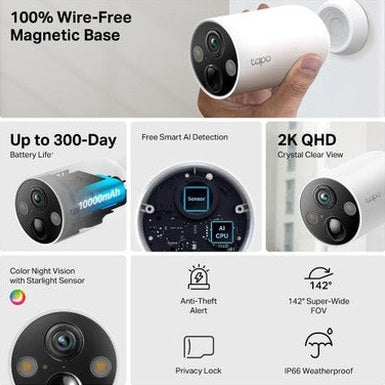 TP-Link Tapo Battery-Powered Outdoor Security Camera | Tapo C425