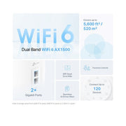 TP Link AX1500 Home Mesh Wi-Fi 6 System - 3 pack | DECO X1500 3-PACK