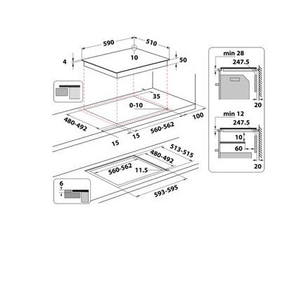 Whirlpool 60cm CleanProtect Induction Hob - Black | WF S3660 CPNE