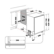 Whirlpool 60cm Integrated Dishwasher 14 Place - Silver | WIC 3C33 PFE UK