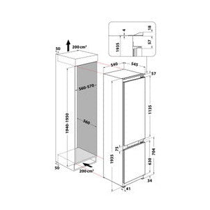 Whirlpool 70/30 Built-in Total No Frost Fridge Freezer - White | WHC20 T322 UK